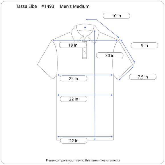 Tassa Elba 2-Button Polo Men's Medium Gray Cotton New Tags - Picture 12 of 12